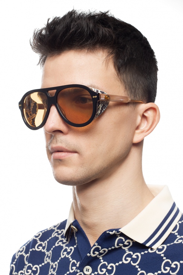 Gucci navigator sunglasses 2024 with double g